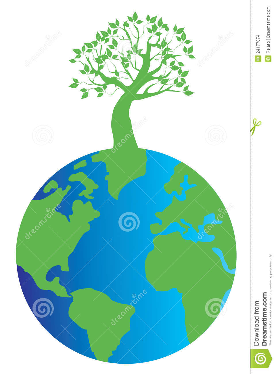 globe clipart tree