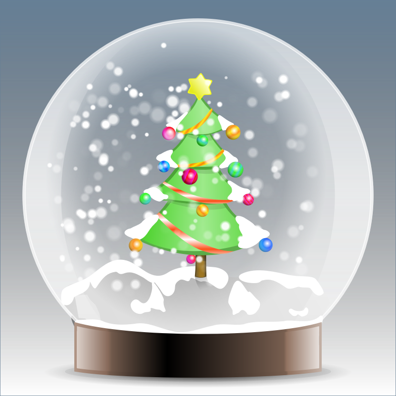 Snow globe christmas tree. Holidays clipart snowglobe