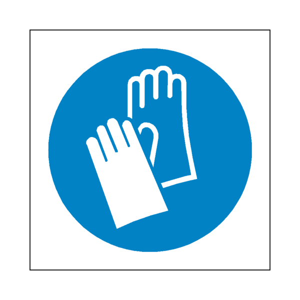 Wear protective symbol label. Gloves clipart safety glove