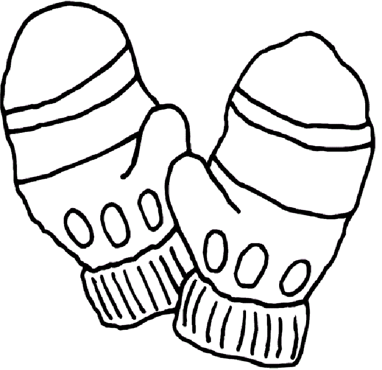 glove clipart coloring page