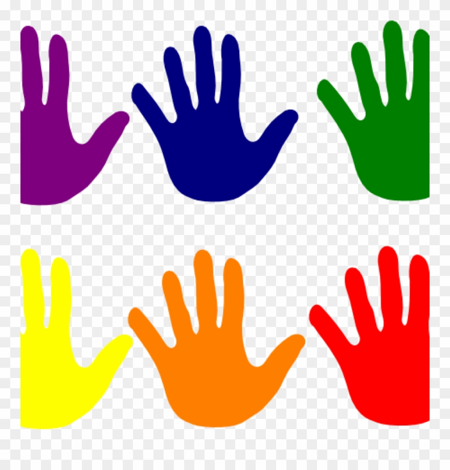 Handprint clipart 5 hand. Hands various colors clip