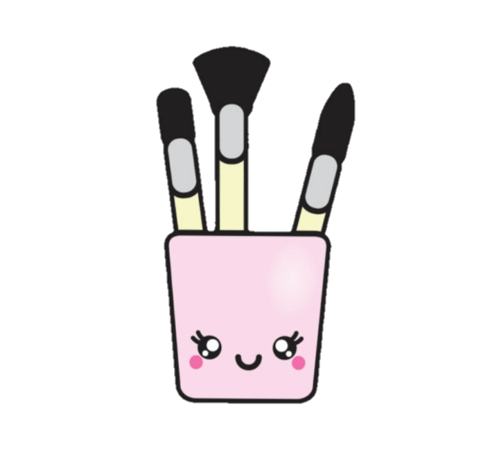 Glove clipart kawaii. Cute brushes brochas sticker