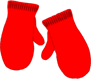 Red gloves . Mittens clipart boot