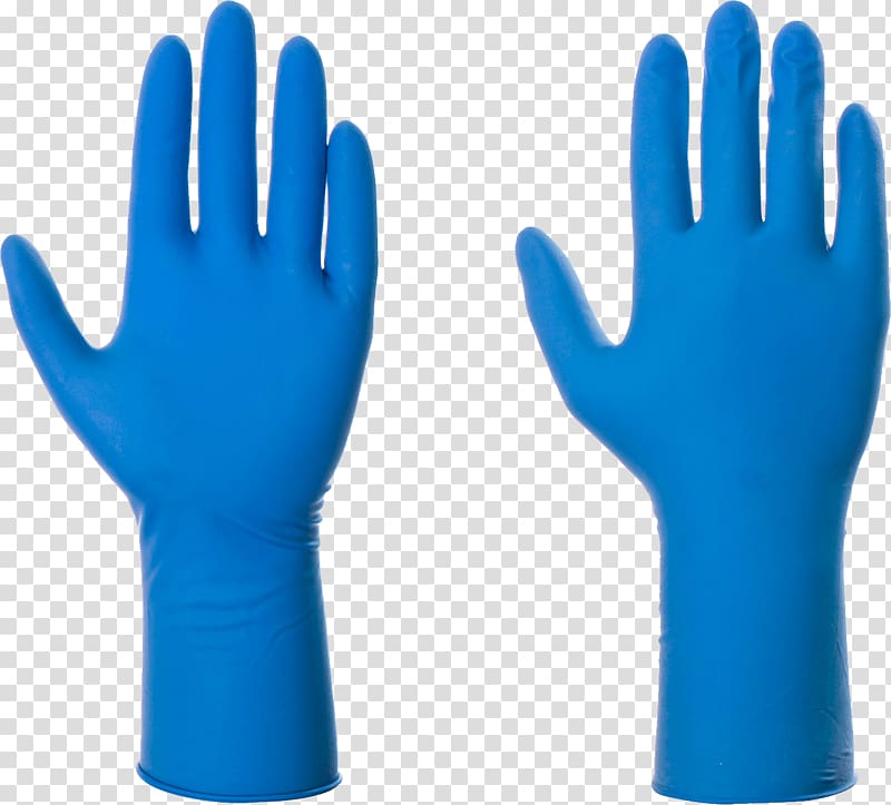 Medical blue clothing gloves. Glove clipart transparent background
