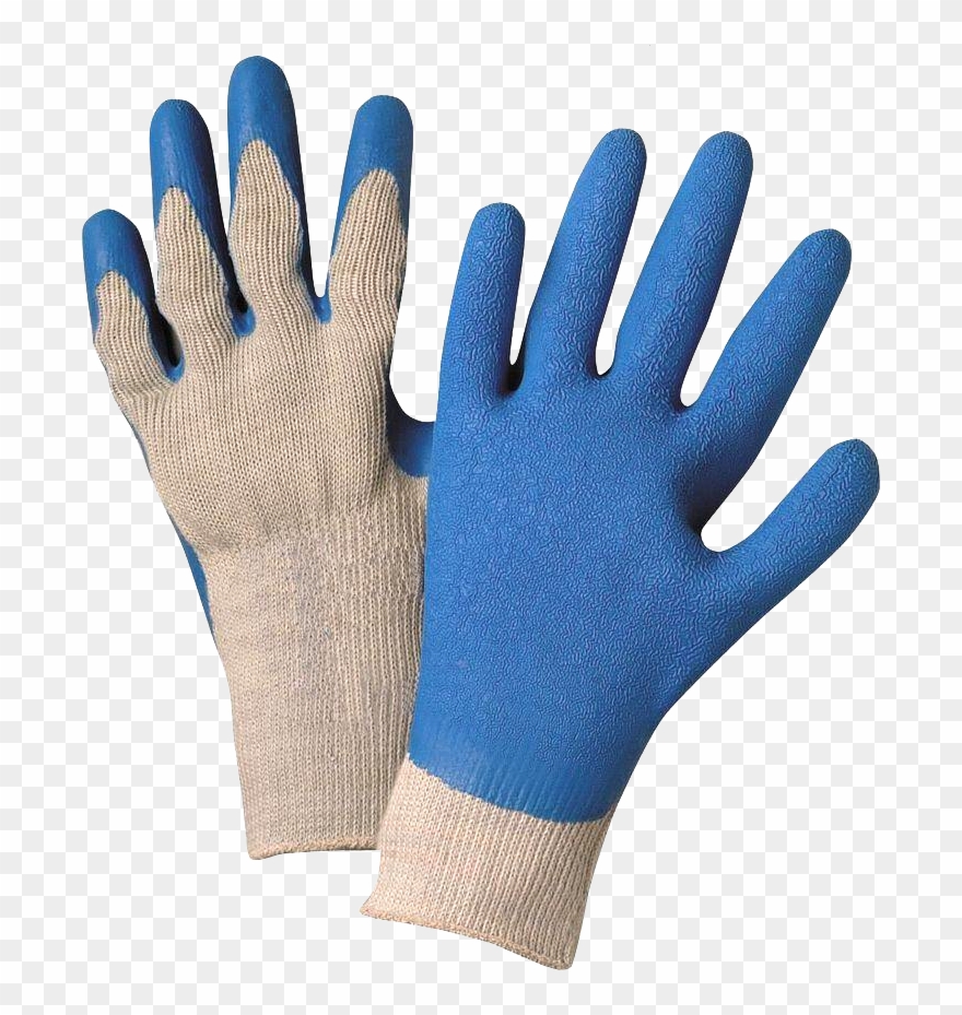 Rubber palm knitted with. Gloves clipart blue glove