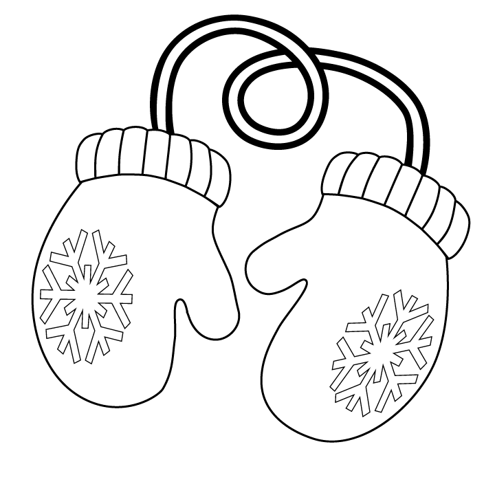gloves clipart coloring page