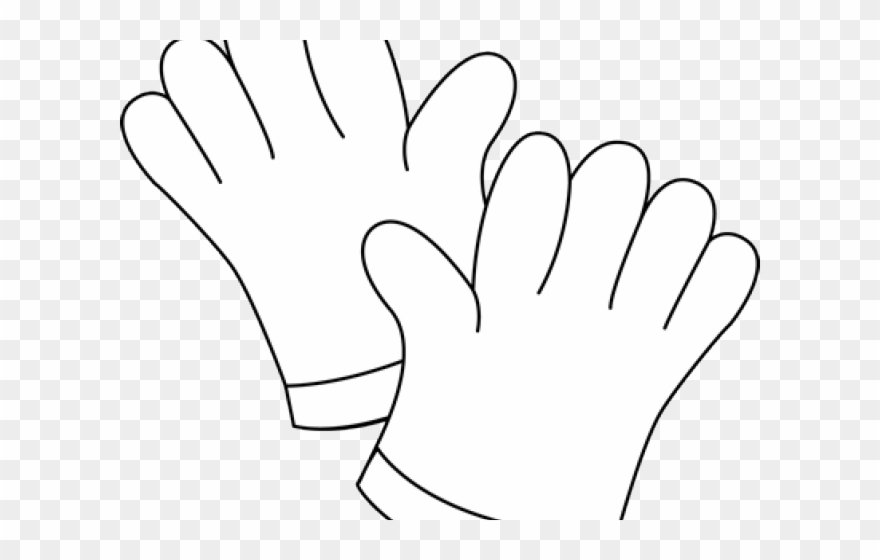 Black and white png. Gloves clipart garden glove