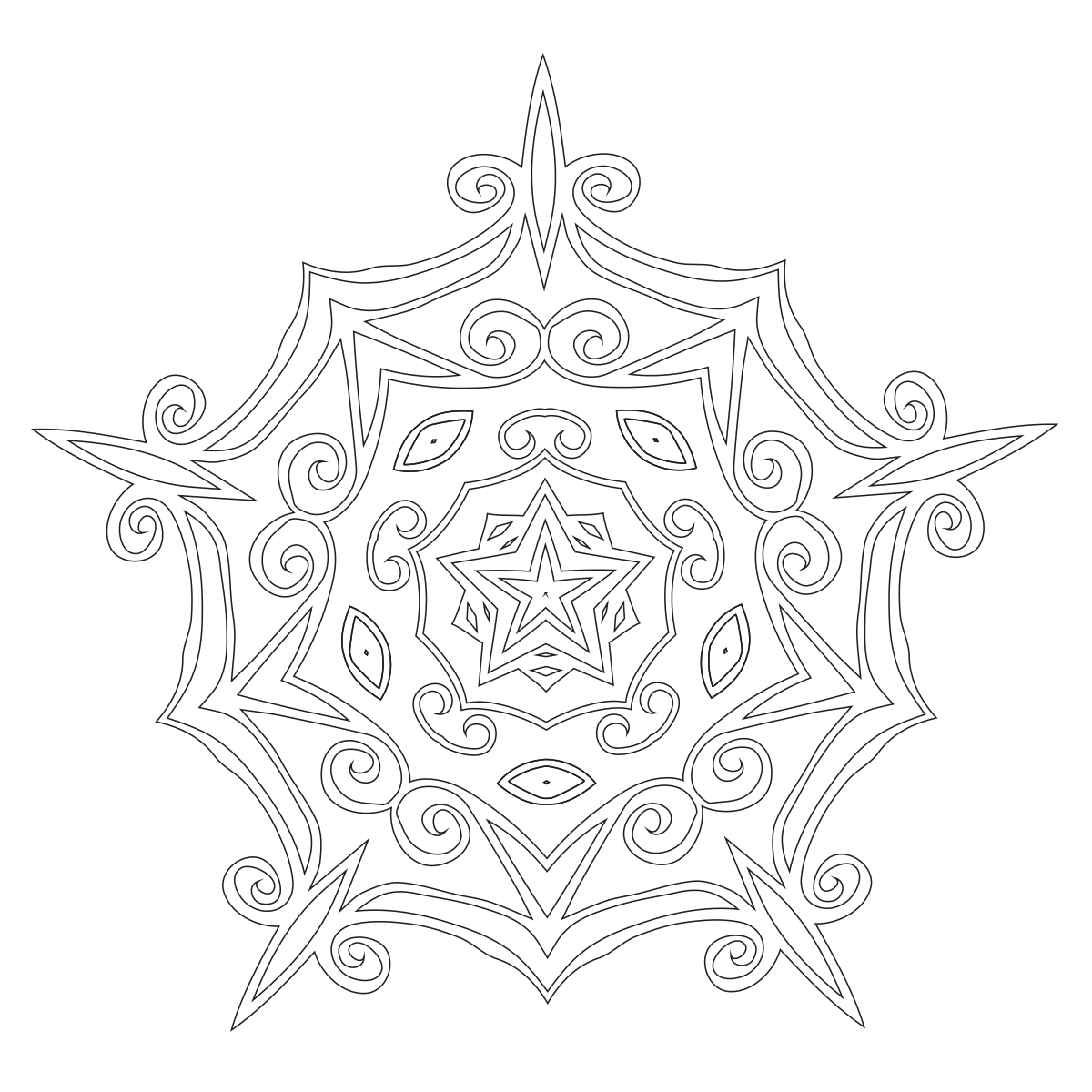 Glue clipart colouring. Mandala coloring page free