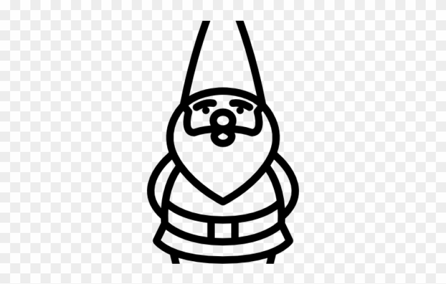 gnome clipart black and white