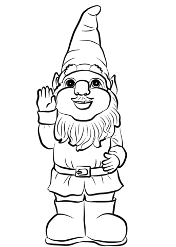 gnome clipart coloring page