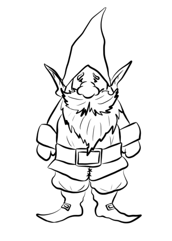 gnome clipart coloring page