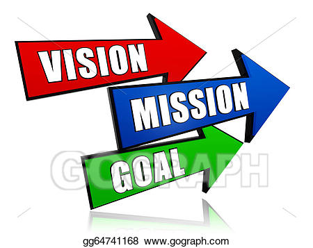 Vision mission in arrows. Goal clipart arrow