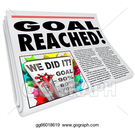 Goal clipart goal reached. Stock illustration newspaper headline