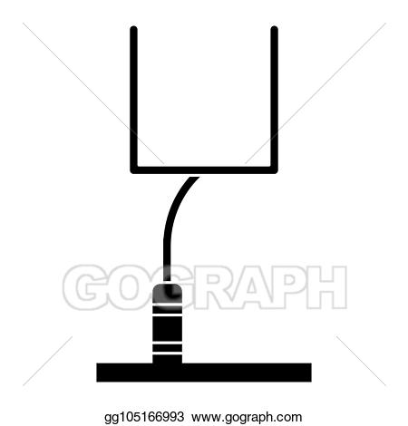 Vector art american football. Goal clipart silhouette