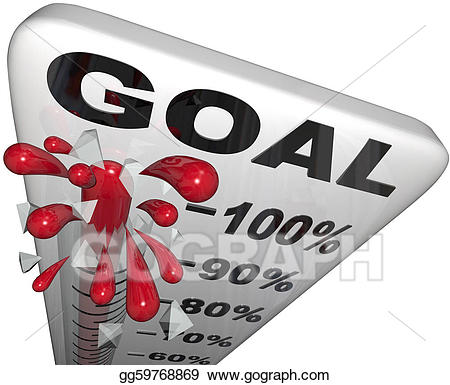 Goals clipart progress. Drawing percentage to thermometer