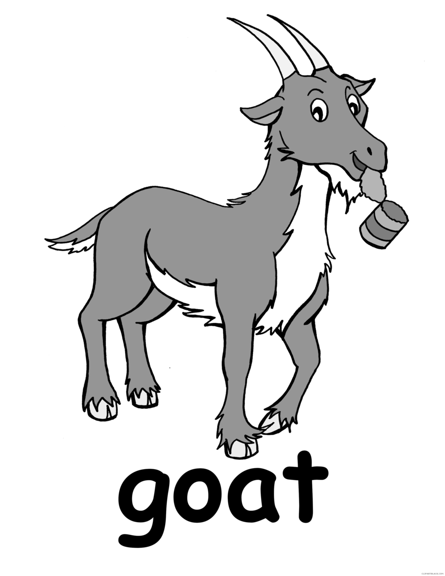 Cartoon goats wildlife line. Goat clipart carton