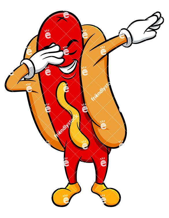 Hotdog clipart cute. A dabbing hot dog
