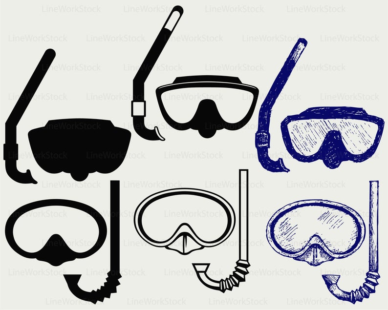 Goggles clipart diver. Diving svg snorkel silhouette