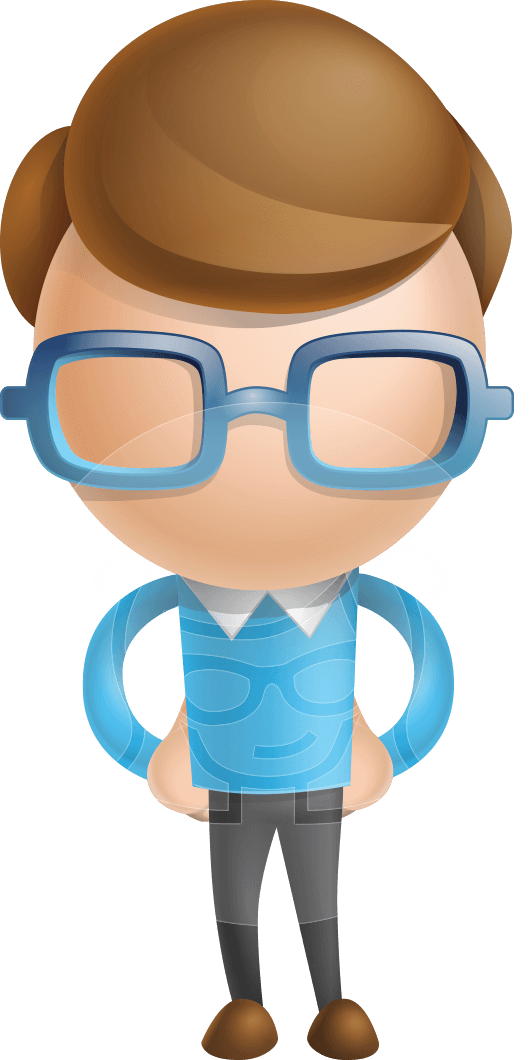 Vector simple boy with. Goggles clipart nerd glass