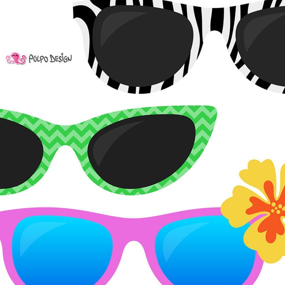  sunglasses digital clip. Goggles clipart pool party