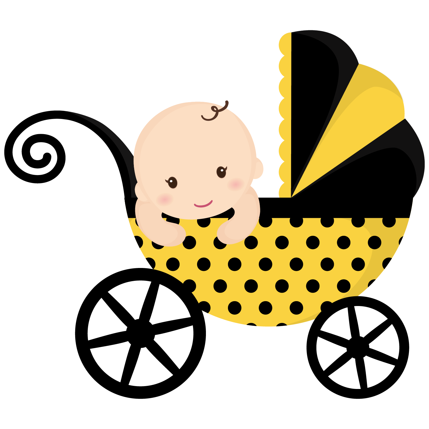gold clipart baby carriage