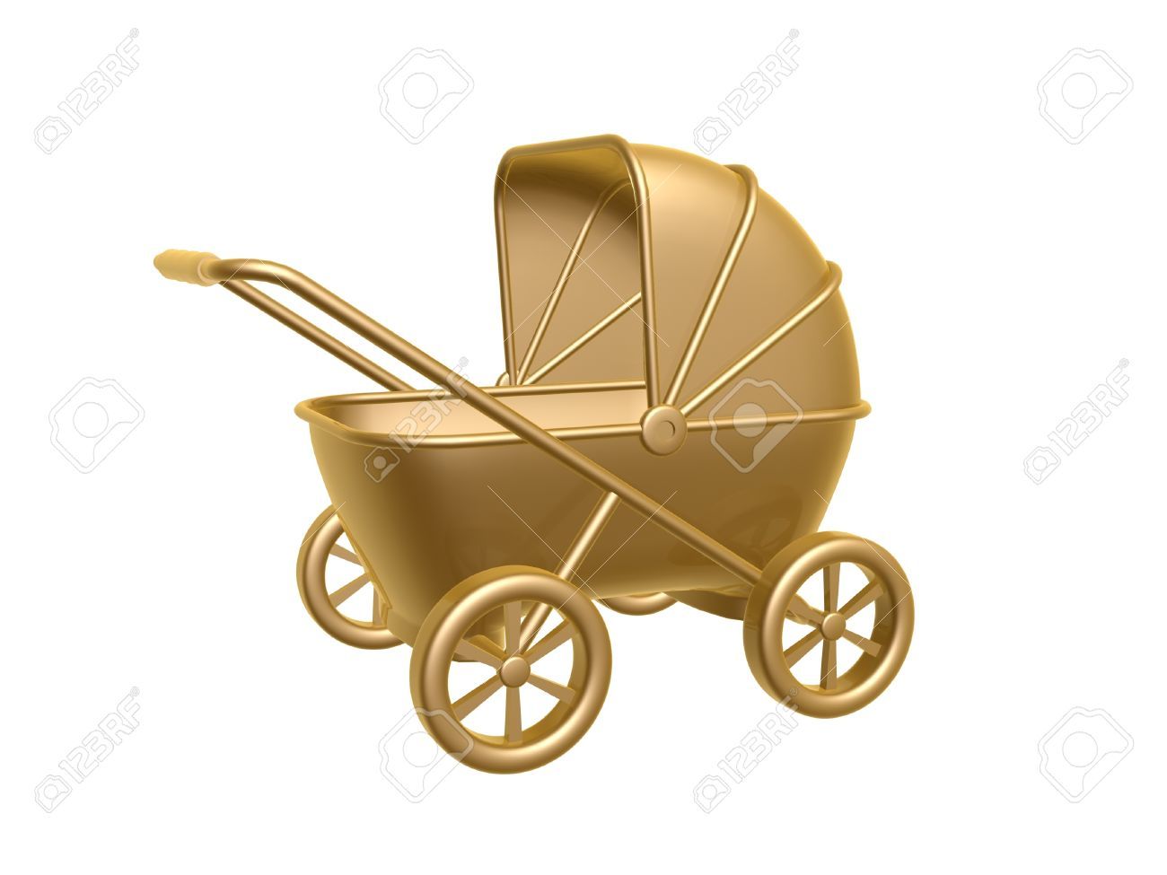 gold clipart baby carriage