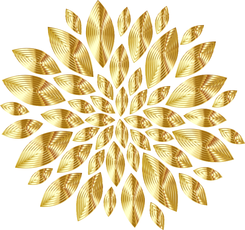 gold clipart floral