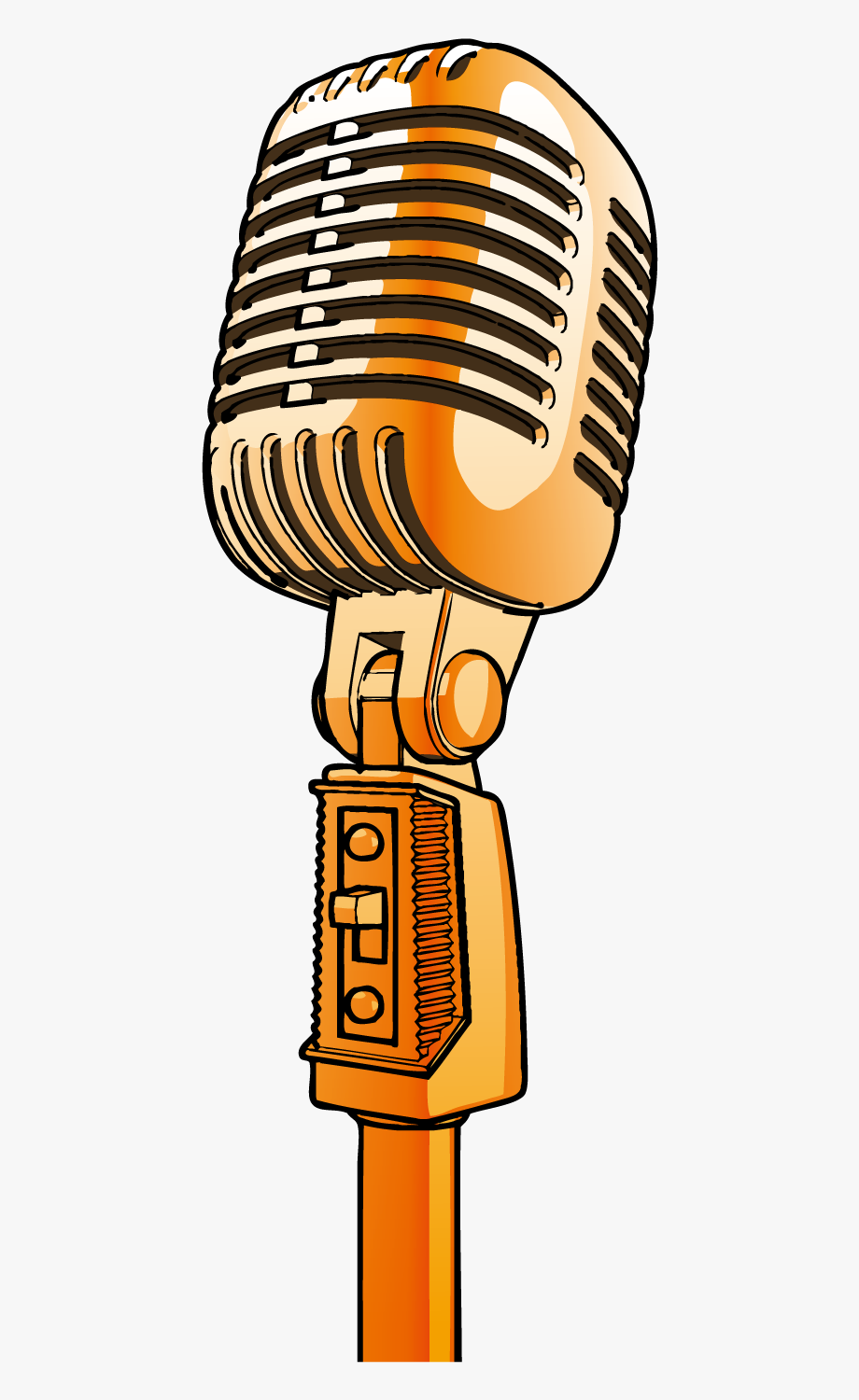 microphone clipart gold