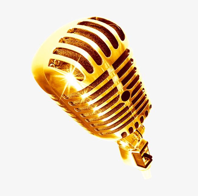 microphone clipart gold
