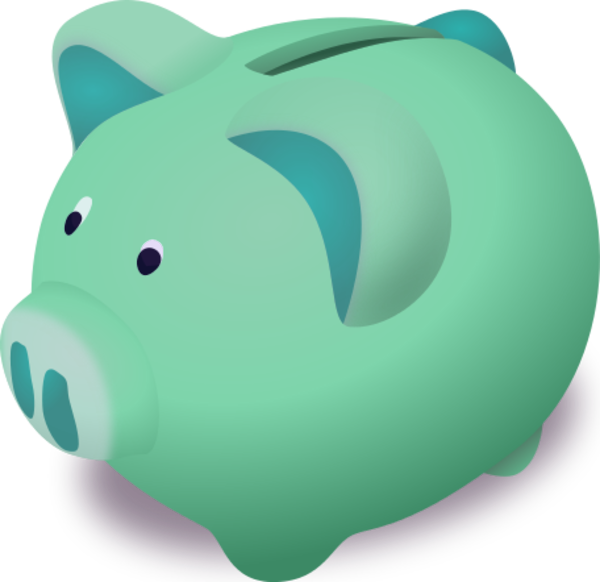 green clipart piggy bank