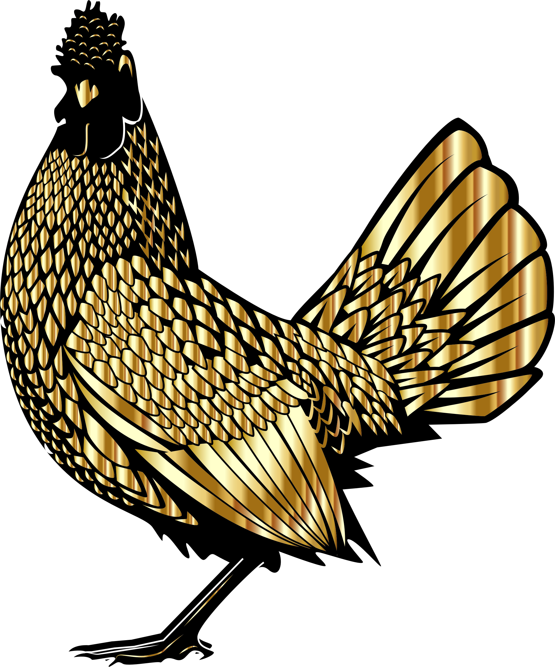 gold clipart rooster