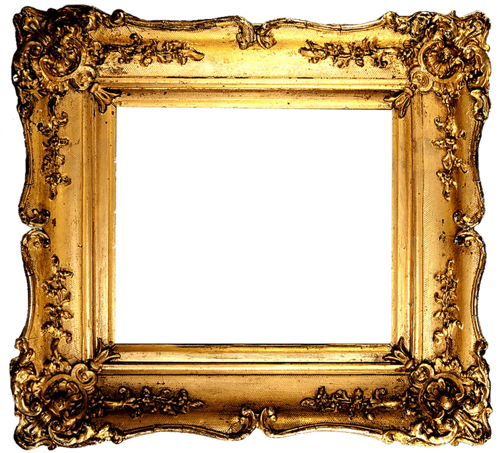 Golden frame png. Vintage gold transparent 
