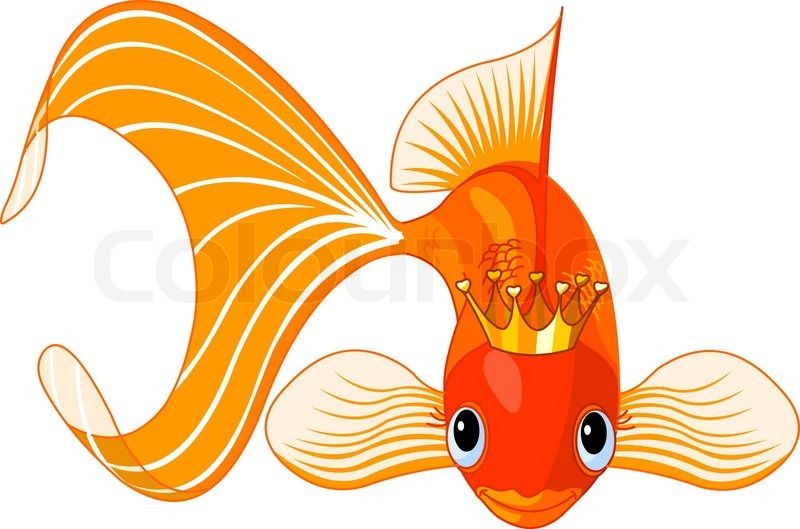Stock vector of illustration. Goldfish clipart beautiful fish