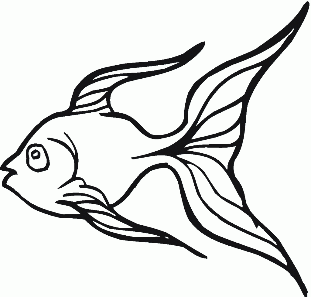 goldfish clipart black and white