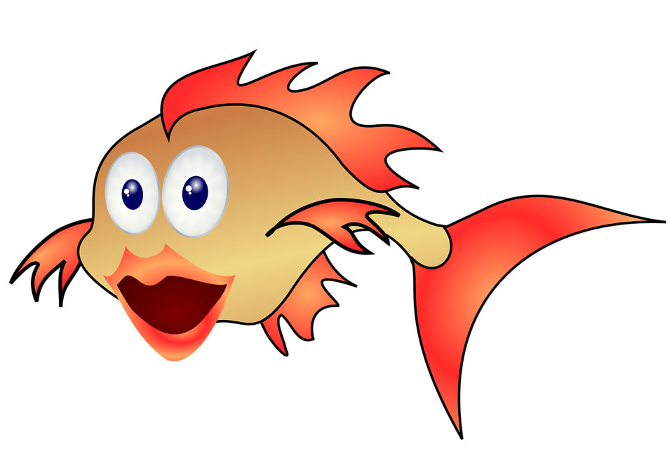 Free stock photo illustration. Goldfish clipart cute