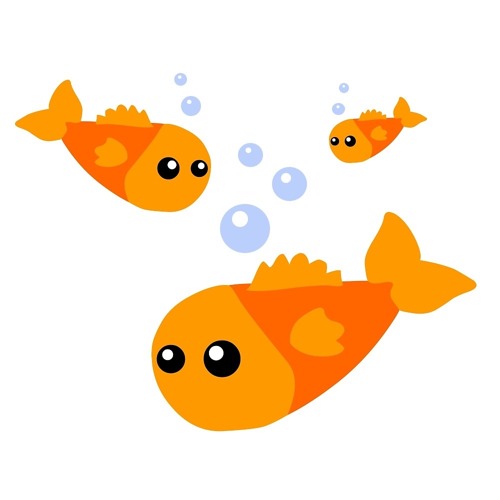 Goldfish clipart kawaii. Cute by toxiferous redbubble