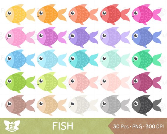 Fish fishes clip art. Goldfish clipart rainbow