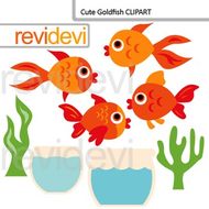 Cute digital clip art. Goldfish clipart teacher