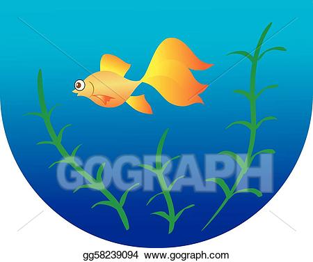 Goldfish clipart underwater. Clip art vector aquarium