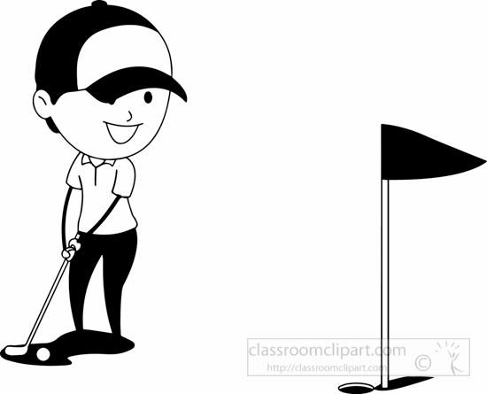 golfer clipart outline