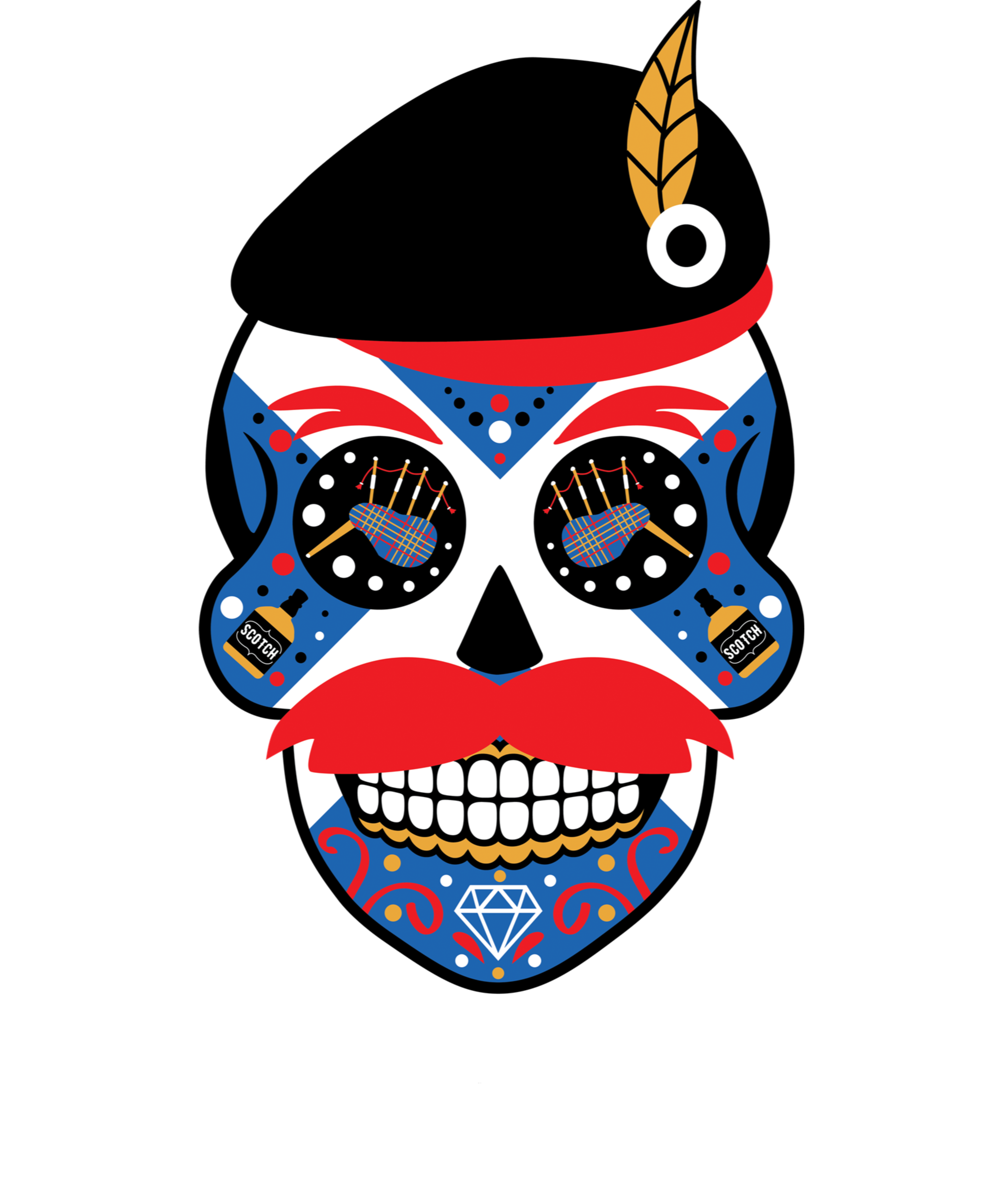 Sugar skulls and elements. Pinata clipart chihuahua mexican