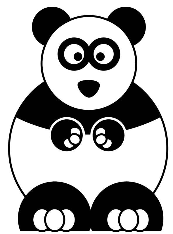 Free panda black and. Golf clipart pandas