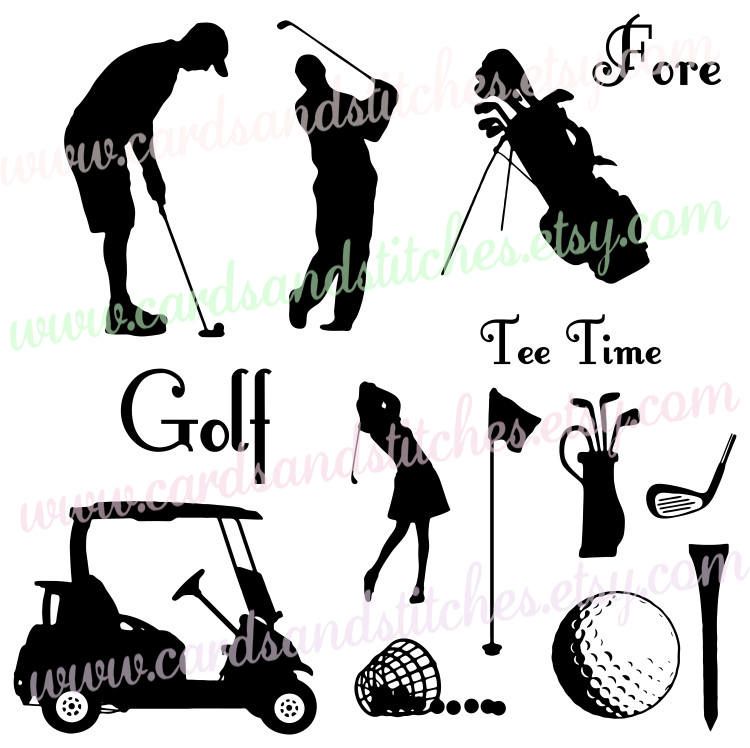 Golf clipart stuff. Svg silhouettes digital 