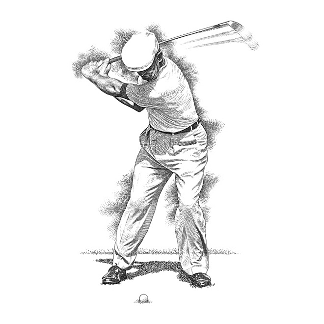 golfer clipart pencil drawing