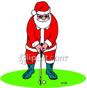 Santa clipart golfing. Claus playing golf royalty