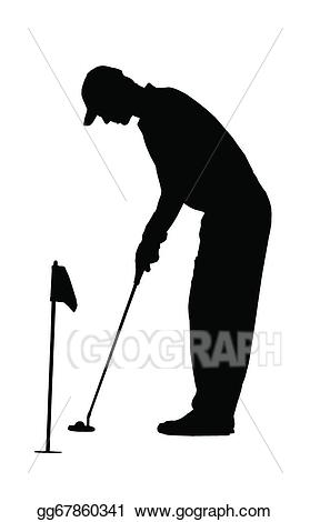 Vector stock golf silhouette. Golfing clipart sport