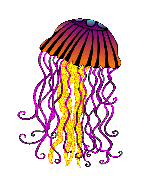 Jelly clipart coloured. Cute jellyfish template with