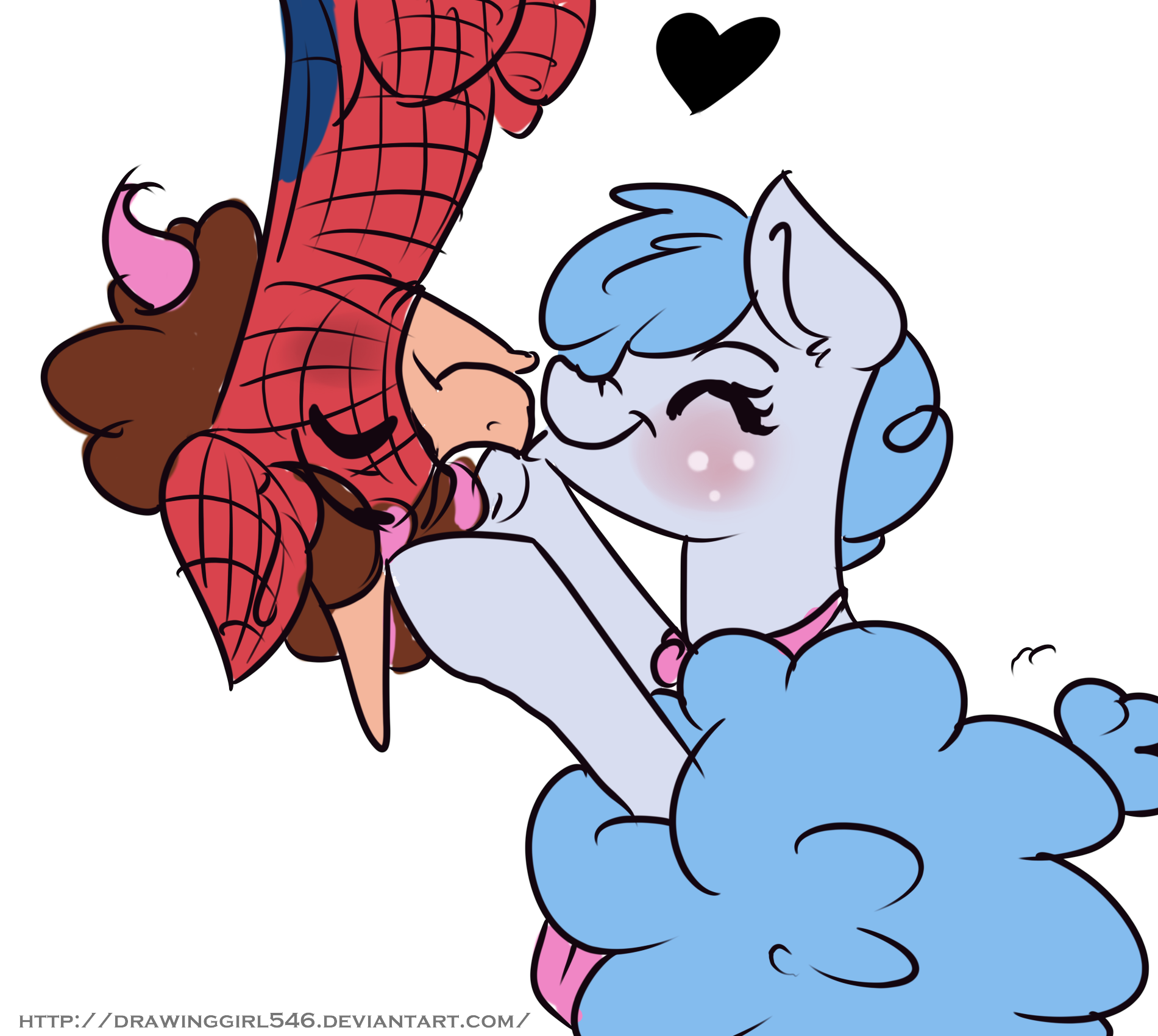 Spiderpink and curly kisses. Goodbye clipart kiss on cheek