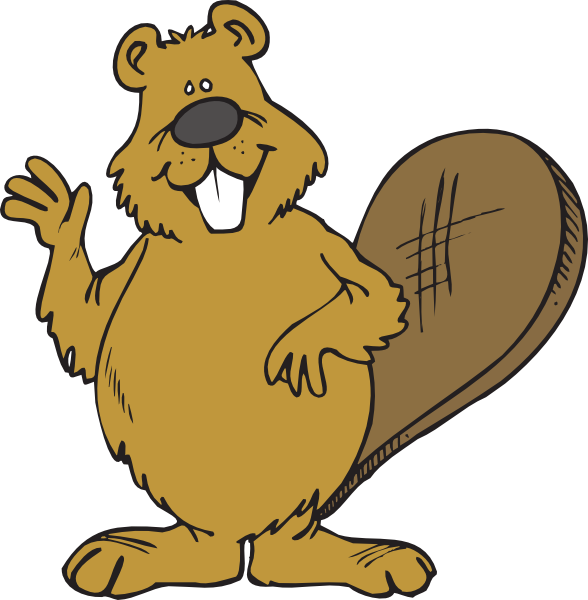 Hello clipart bye. Beaver waving clip art