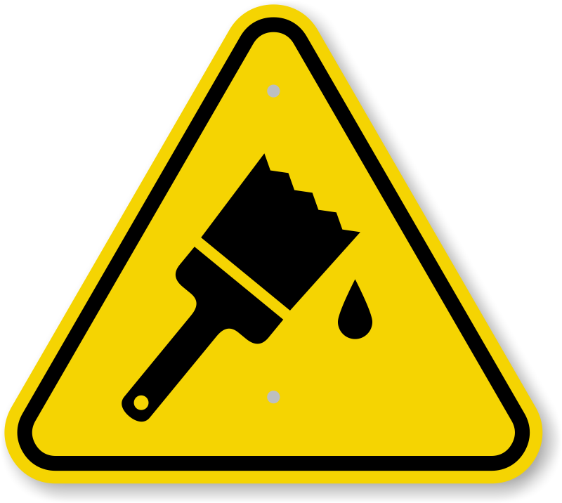 Triangle warning sign google. Paint clipart paiting